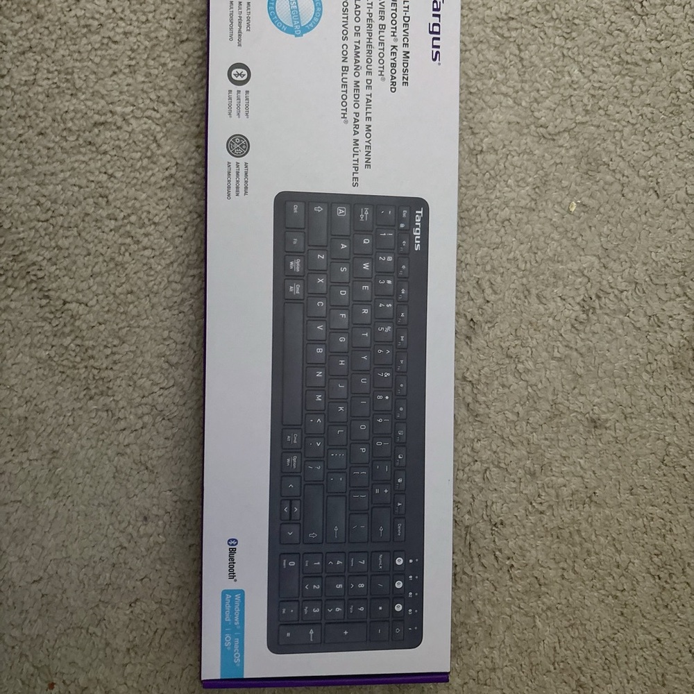 Brand New Targus Midsize Multi-Device Bluetooth Antimicrobial Keyboard